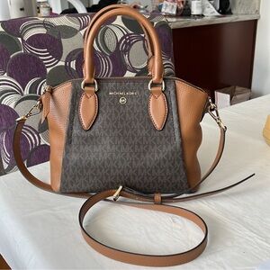 Michael Kors Brown and Tan Crossbody Bag / Satchel EUC